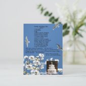 ヴィンテージウェディングケーキレシピはがき ポストカード (スタンド正面)