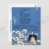 ヴィンテージウェディングケーキレシピはがき ポストカード (正面/裏面)