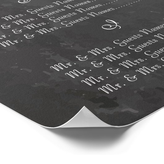 ヴィンテージウェディングシャルボードゲスト席表 ポスター (角)