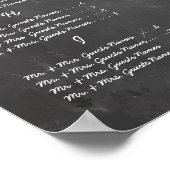 ヴィンテージウェディングシャルボードゲスト席表 ポスター (角)