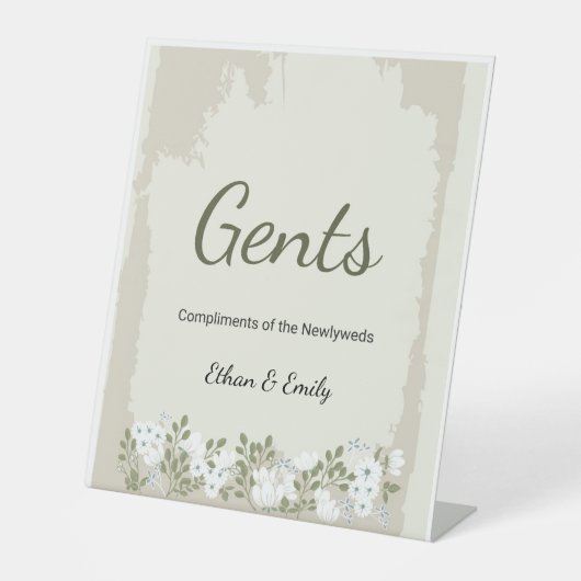 ヴィンテージウェディングシンボルや象徴カードテンプレート 台座サイン (正面)