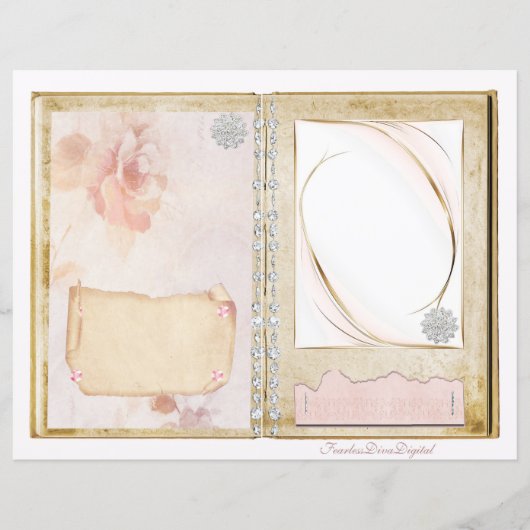 ヴィンテージウェディングジャンクジャーナルスクラップブックページ15 &16 (正面)