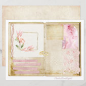 ヴィンテージウェディングジャンクジャーナルスクラップブックページ17 &18 (正面/裏面)