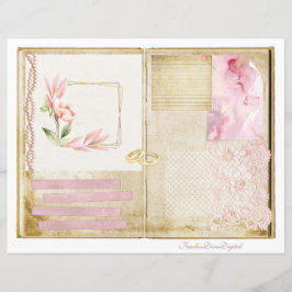 ヴィンテージウェディングジャンクジャーナルスクラップブックページ17 &18