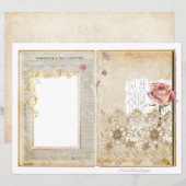 ヴィンテージウェディングジャンクジャーナルスクラップブックページ1 & 2 (正面/裏面)