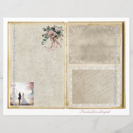 ヴィンテージウェディングジャンクジャーナルスクラップブックページ21 &22