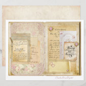 ヴィンテージウェディングジャンクジャーナルスクラップブックページ3 & 4 (正面/裏面)