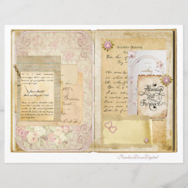 ヴィンテージウェディングジャンクジャーナルスクラップブックページ3 & 4