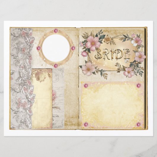 ヴィンテージウェディングジャンクジャーナルスクラップブックページ5 & 6 (正面)