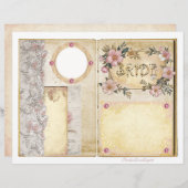 ヴィンテージウェディングジャンクジャーナルスクラップブックページ5 & 6 (正面/裏面)