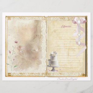 ヴィンテージウェディングジャンクジャーナルスクラップブックページ9 & 10