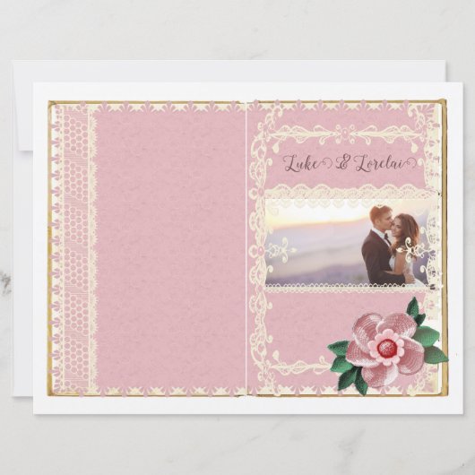 ヴィンテージウェディングジャンクジャーナルブックカバー紙 (正面)