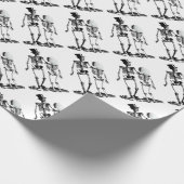 ヴィンテージウェディングスケルトンカップル ラッピングペーパー (角)