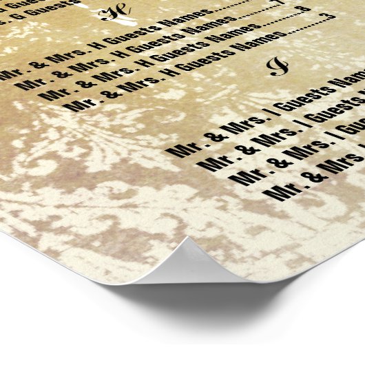 ヴィンテージウェディングスペシャルイベント客席表 ポスター (角)