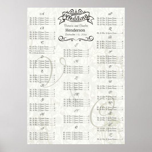 ヴィンテージウェディングスペシャルイベント客席表 ポスター (正面)