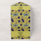 ヴィンテージウェディングタンデリオンとドラゴンフライをテーマにした オールインワン招待状 (外側)