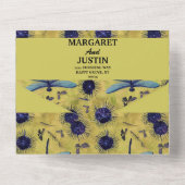 ヴィンテージウェディングタンデリオンとドラゴンフライをテーマにした オールインワン招待状 (裏面)