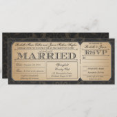 ヴィンテージウェディングチケットとRSVPコレクションIII 招待状 (正面/裏面)