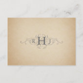 ヴィンテージウェディングチケットの運転指示 エンクロージャーカード (裏面)