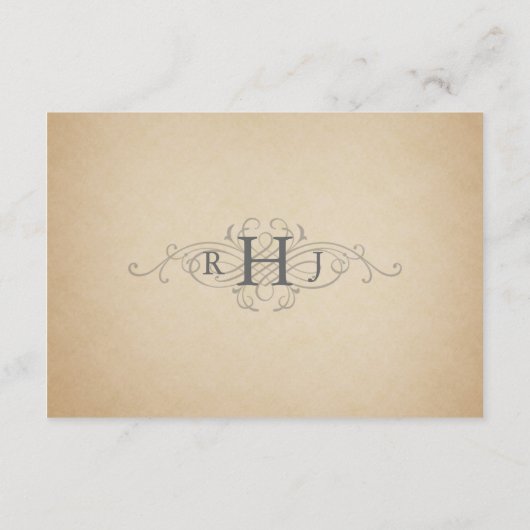 ヴィンテージウェディングチケットの運転指示 エンクロージャーカード (裏面)