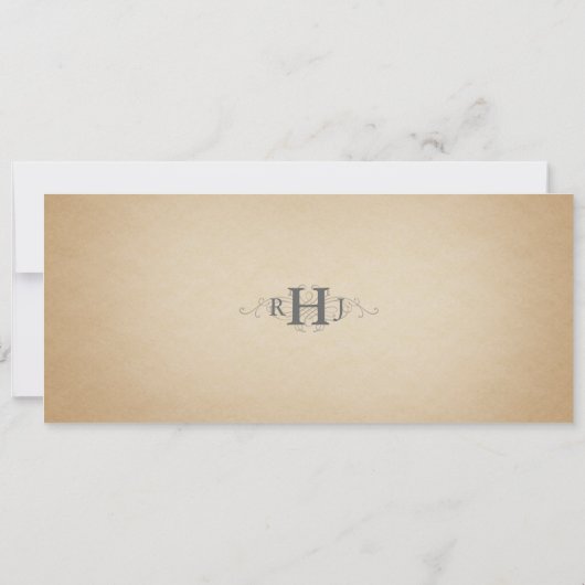 ヴィンテージウェディングチケット招待状 招待状 (裏面)