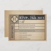 ヴィンテージウェディングチケットIIIパンクアウト 出欠カード (正面/裏面)