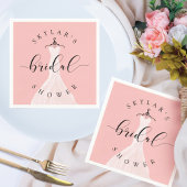 ヴィンテージウェディングドレスピンクブライダルシャワーピンク スタンダードカクテルナプキン