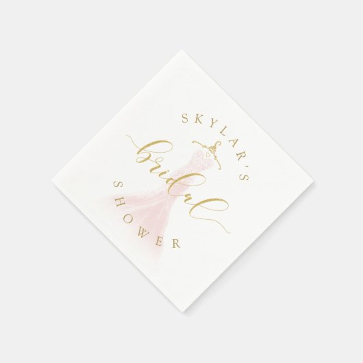 ヴィンテージウェディングドレスピンクブライダルシャワーホワイト スタンダードカクテルナプキン (角)