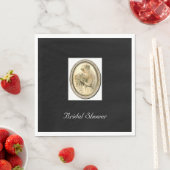 ヴィンテージウェディングドレスブライドブラックブライダルシャワー スタンダードランチョンナプキン (インサイチュ)