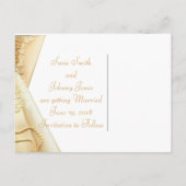 ヴィンテージウェディングドレス真珠の日付を保存 案内ポストカード (裏面)