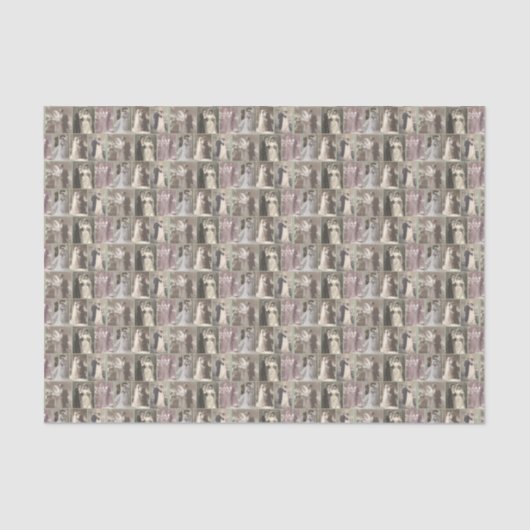 ヴィンテージウェディングドレス 花嫁と花婿 サーガ テーマ 薄葉紙 (正面)