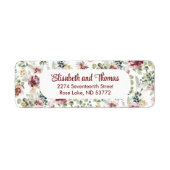 ヴィンテージウェディングパステルバラ差出人住所ラベル ラベル (正面)