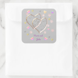 ヴィンテージウェディングパーソナライズされた、 スクエアシール