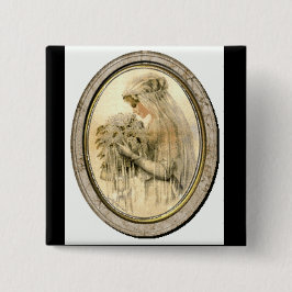 ヴィンテージウェディングビクトリアンドレスブライドのピン/ボタン 缶バッジ