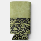 ヴィンテージウェディングビクトリアンフラワーフローラスクロール スリム缶クーラー (裏面)