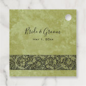 ヴィンテージウェディングビクトリアンフラワーフローラスクロール フェイバータグ (裏面)