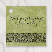 ヴィンテージウェディングビクトリアンフラワーフローラスクロール フェイバータグ (正面)