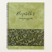 ヴィンテージウェディングビクトリアンフラワーフローラスクロール プランナー手帳 (正面)