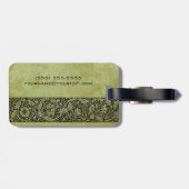 ヴィンテージウェディングビクトリアンフラワーフローラスクロール ラゲッジタグ (裏面横)