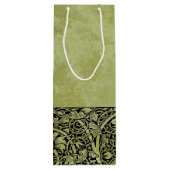 ヴィンテージウェディングビクトリアンフラワーフローラスクロール ワインギフトバッグ (裏面)