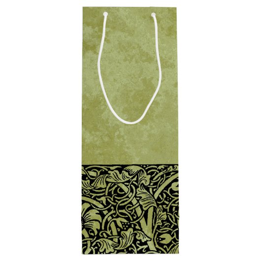 ヴィンテージウェディングビクトリアンフラワーフローラスクロール ワインギフトバッグ (裏面)