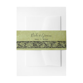 ヴィンテージウェディングビクトリアンフラワーフローラスクロール 招待状ベリーバンド