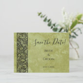 ヴィンテージウェディングビクトリアンフラワーフローラスクロール 招待状 (スタンド正面)