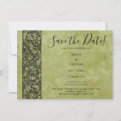 ヴィンテージウェディングビクトリアンフラワーフローラスクロール 招待状 (裏面)