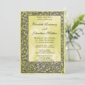 ヴィンテージウェディングビクトリアンフラワーフローラスクロール 招待状 (スタンド正面)