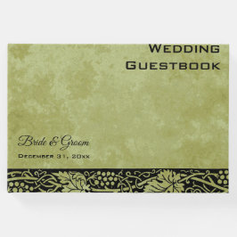 ヴィンテージウェディングビクトリアンブドウつる植物葉 ゲストブック