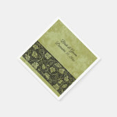 ヴィンテージウェディングビクトリアンブドウつる植物葉 スタンダードカクテルナプキン (角)