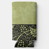 ヴィンテージウェディングビクトリアンブドウつる植物葉 スリム缶クーラー (裏面)