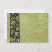 ヴィンテージウェディングビクトリアンブドウつる植物葉 セーブザデート (裏面)