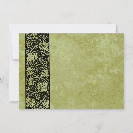 ヴィンテージウェディングビクトリアンブドウつる植物葉 セーブザデート (裏面)